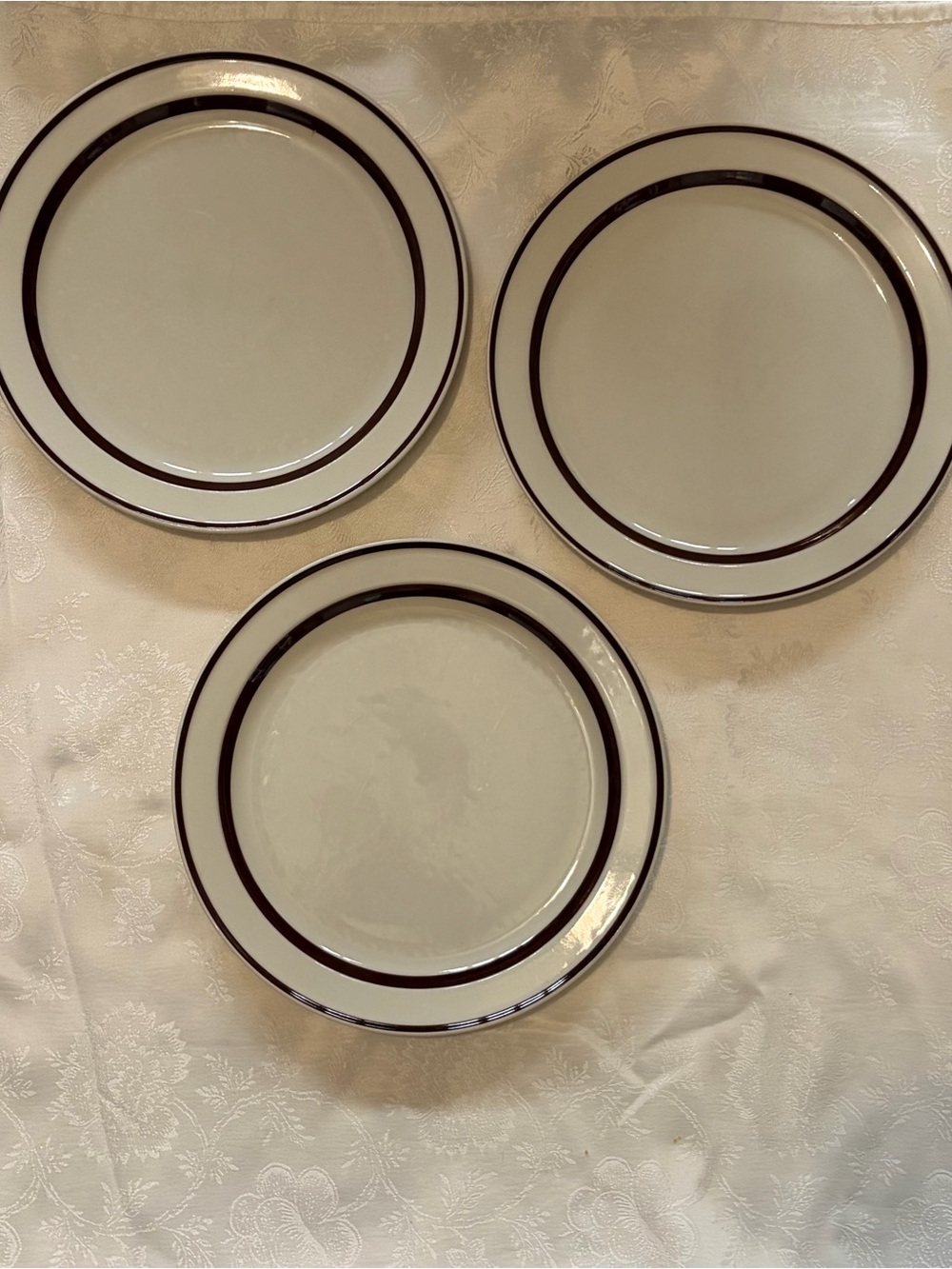 Orbit Stoneware Dinner Plates #221 Brown 10.5" Japan-Set of 3